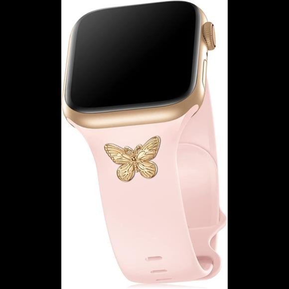 Only Band Silicone Sport Band Butterfly Charm for iwatch Series SE/7/6/5/4/3/2/1 - Picture 3 of 8
